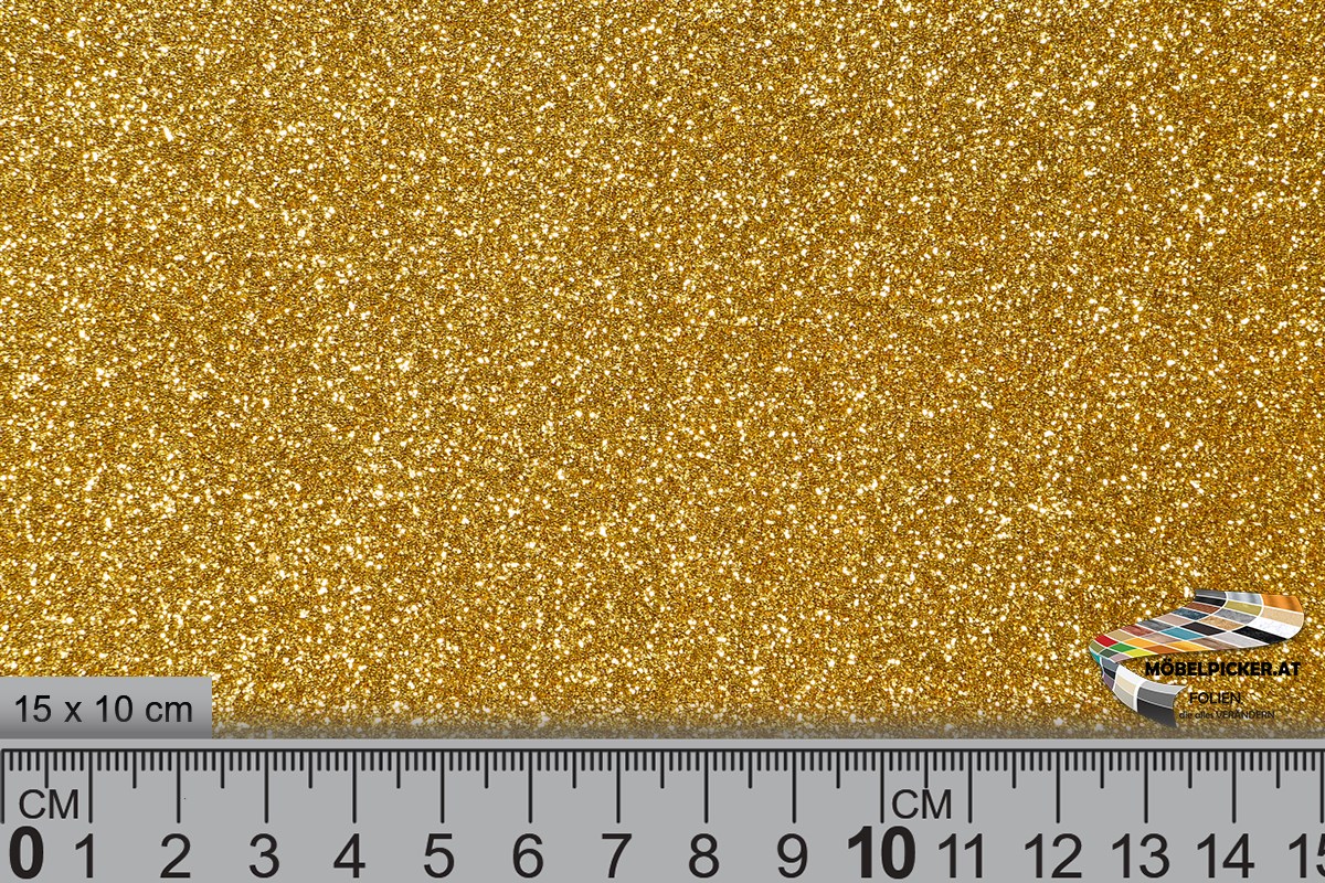 Glitzerfolie Glitter Gelb-Gold MPGLR5 für Wände, Raumteiler, Säulen, Werbeständer, Werbebanner