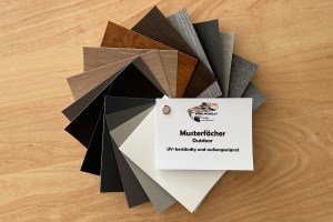 Musterfächer, Mustersammlung, Outdoor, wetterfest, witterungsbeständig, außengeeignet, Möbelfolie, Klebefolie, Architekturfolie